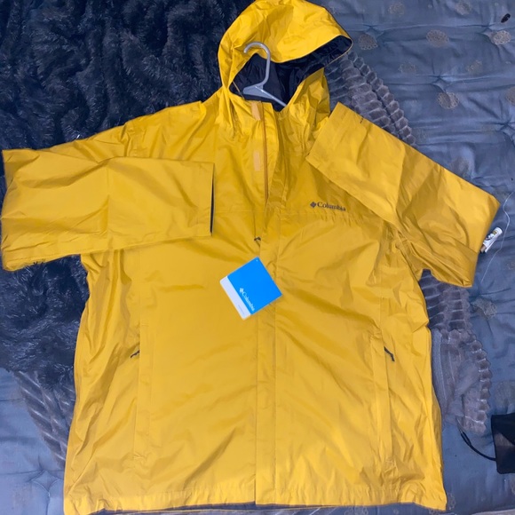 COLUMBIA YELLOW LIGHTWEIGHT RAINCOAT NWT - Picture 1 of 4